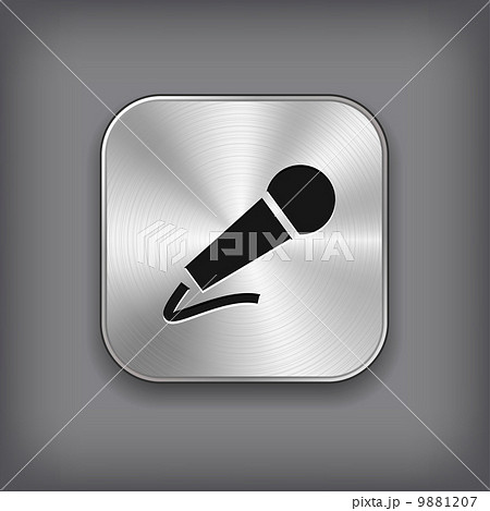 Microphone icon - vector metal app button 9881207