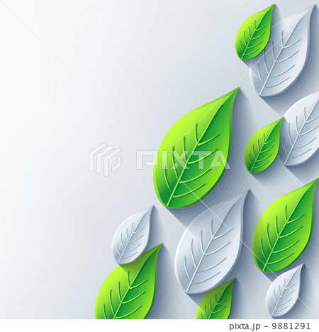 Abstract background with gray and green 3d leaf 9881291