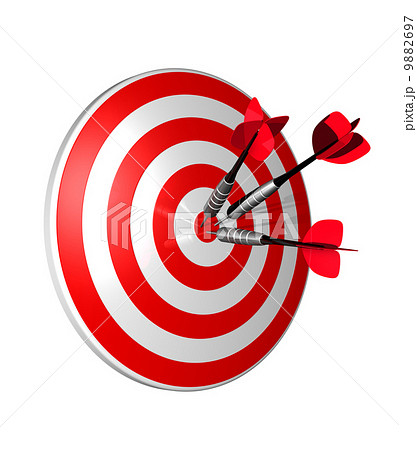 3D dart right on the target center 9882697