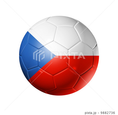 Soccer football ball with Czech Republic flag 9882736