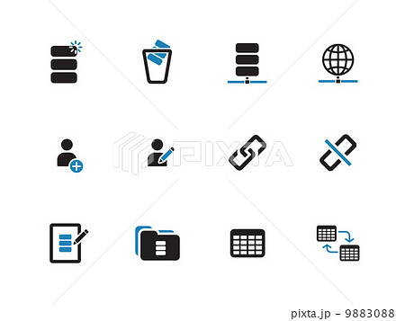 Database duotone icons on white background. 9883088