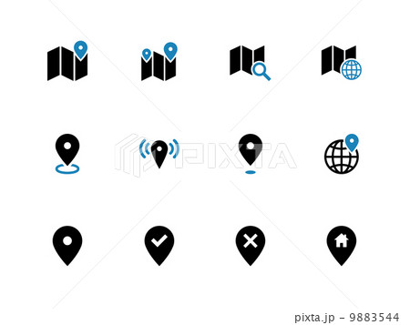 Map duotone icons. GPS and Navigation. 9883544