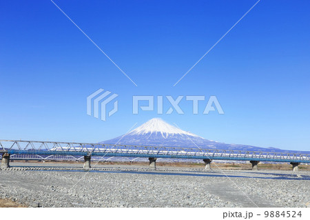 富士川を渡る新幹線 富士川を渡る新幹線 9884524