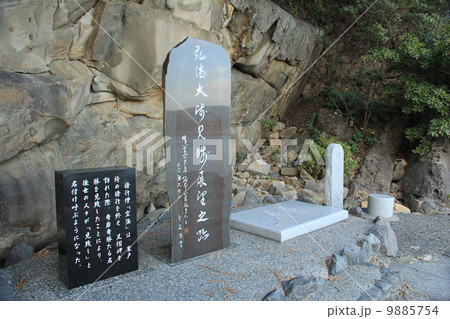 高知県竜串海岸　弘法大師見残しの岩の石碑 9885754