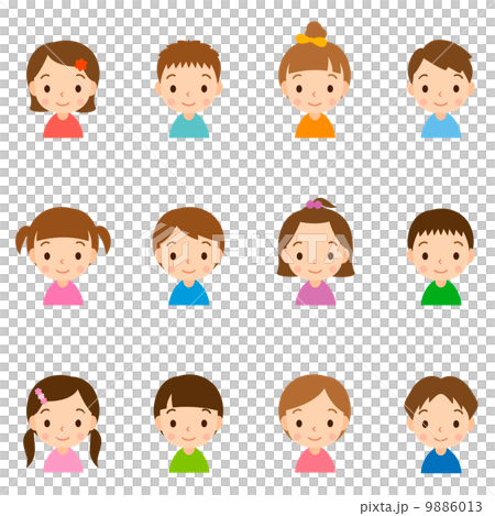 Face set / child male / female - Stock Illustration [9886013] - PIXTA