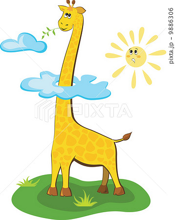 Giraffe over the sun 9886306