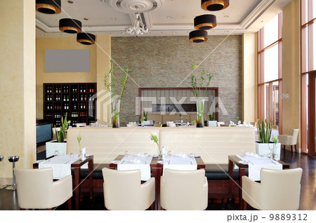 The restaurant interior of luxury hotel, Ras Al Khaimah, UAE 9889312