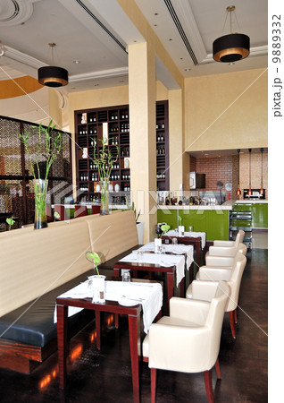The restaurant interior of luxury hotel, Ras Al Khaimah, UAE 9889332