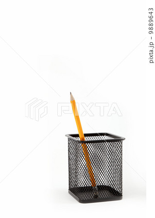 lead pencil in metal cup isolated on white lead pencil in metal cup isolated on white 9889643