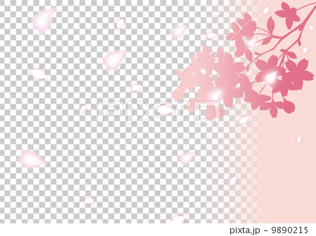 舞い散る桜の花びらのイラスト素材
