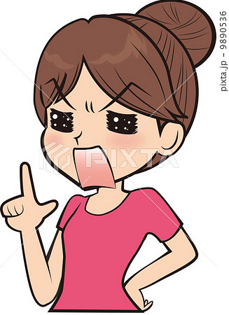 注意する女性のイラスト素材