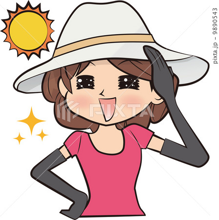 日焼け対策をする女性 9890543