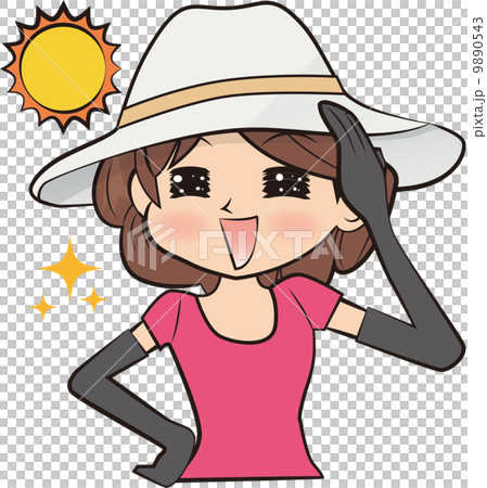 日焼け対策をする女性 9890543