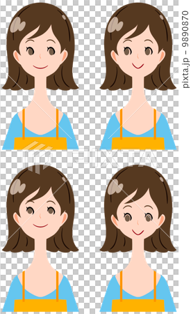 女性 表情 目線 上下左右 女性 表情 目線 上下左右 9890870