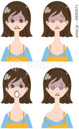 女性　表情　ショック 9890871