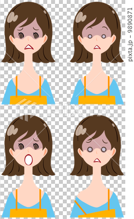 女性　表情　ショック 9890871