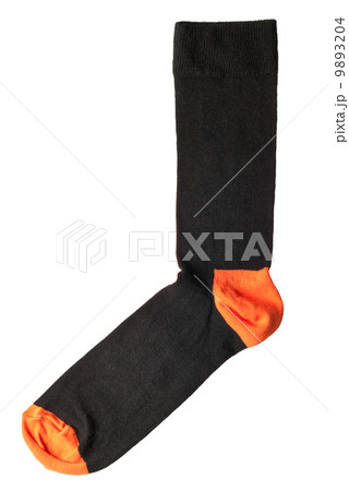 black and orange men's sock isolated on white background black and orange men's sock isolated on white background 9893204