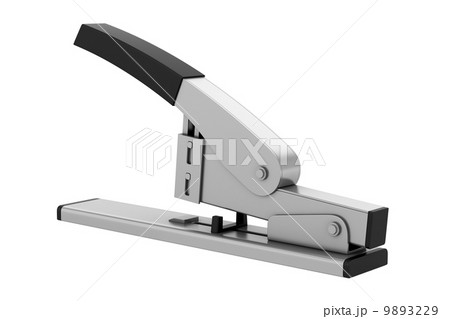 metallic stapler isolated on white background 9893229