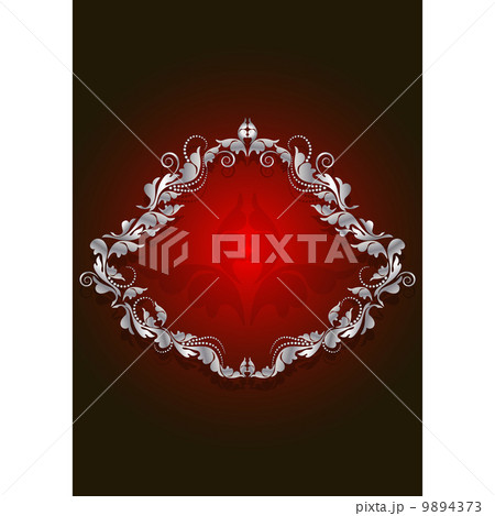 White vintage frame on the brilliant red background White vintage frame on the brilliant red background 9894373