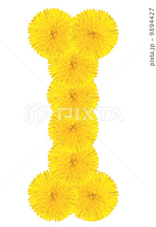 Letter I made from dandelions 9894427