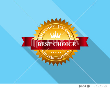 Vector best choice label with red ribbon. Vector best choice label with red ribbon. 9896090