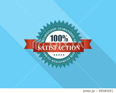 Vector100% Satisfaction Label with Red Ribbon. Vector100% Satisfaction Label with Red Ribbon. 9896091