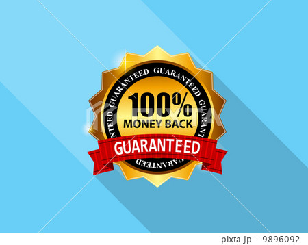 Vector Gold Label with Red Ribbon. Vector Gold Label with Red Ribbon. 9896092