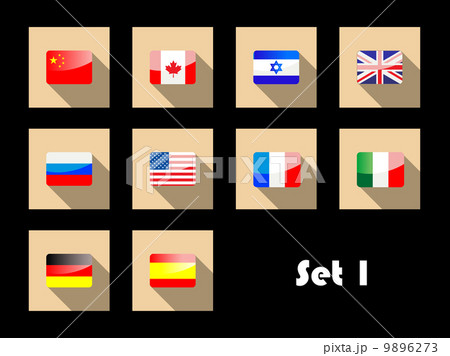 international country flags on flat icons 9896273
