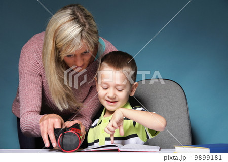 mother and son drawing together mother and son drawing together 9899181