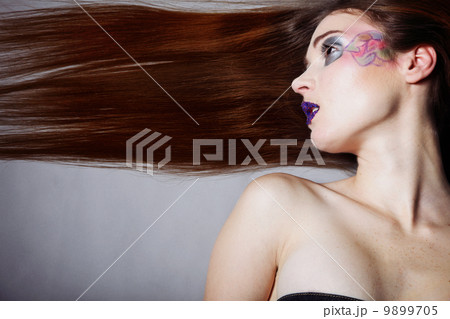beautiful woman creative make up long hair beautiful woman creative make up long hair 9899705