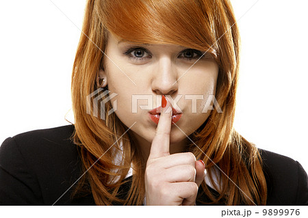 business woman with silence sign isolated 9899976