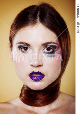portrait of young beautiful woman creative make up portrait of young beautiful woman creative make up 9900031