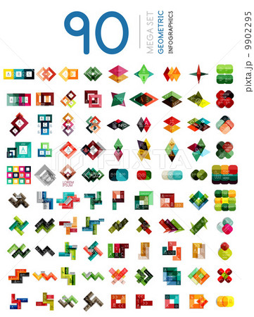 Set of geometric shaped infographic option banners 9902295