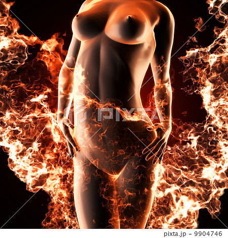 Sexy woman in fire Sexy woman in fire 9904746