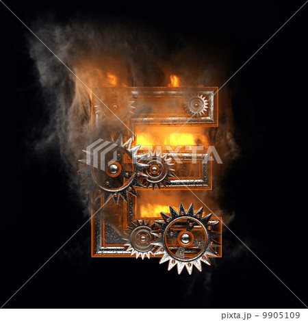 burning figure with gears 9905109