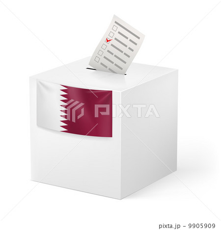 Ballot box with voting paper. Qatar 9905909