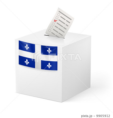 Ballot box with voting paper. Quebec Ballot box with voting paper. Quebec 9905912