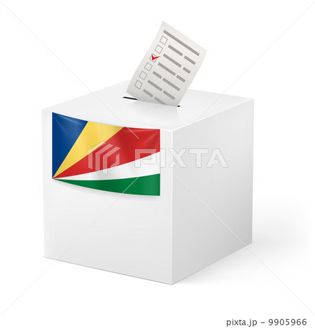 Ballot box with voting paper. Seychelles 9905966