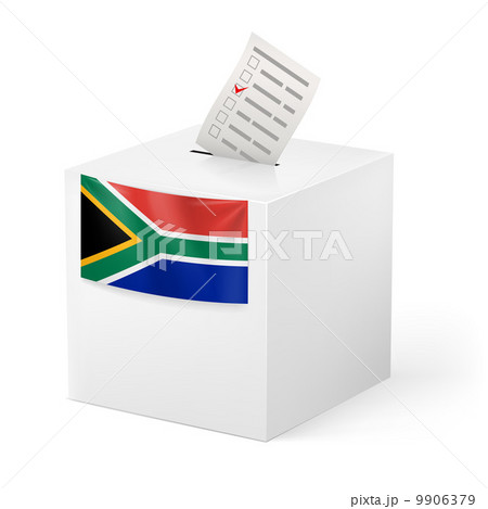 Ballot box with voting paper. South Africa 9906379