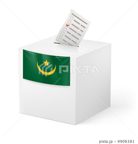 Ballot box with voting paper. Mauritania 9906381