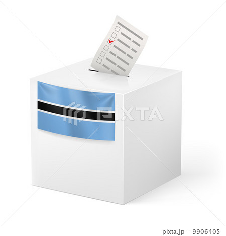 Ballot box with voting paper. Botswana Ballot box with voting paper. Botswana 9906405