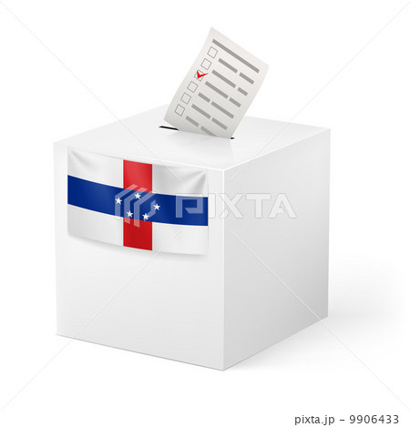 Ballot box with voting paper. Netherlands Antilles 9906433