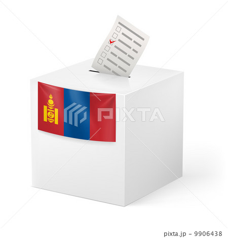 Ballot box with voting paper. Mongolia Ballot box with voting paper. Mongolia 9906438