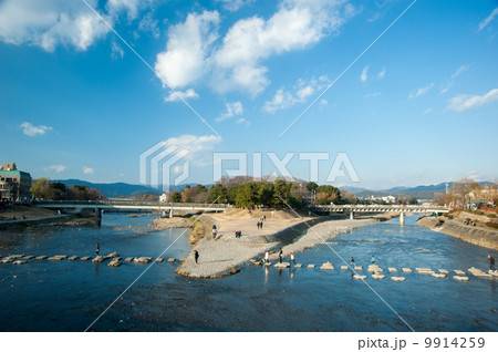 京都鴨川デルタ冬景色 12月 京都鴨川デルタ冬景色 12月 9914259