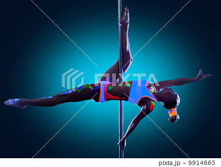 Image of amazing skinny girl dancing on pole 9914665