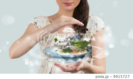 Insurance concept. Save your perfect world 9915727