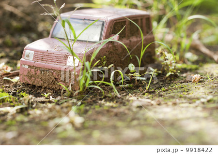 野ざらしの車の写真素材