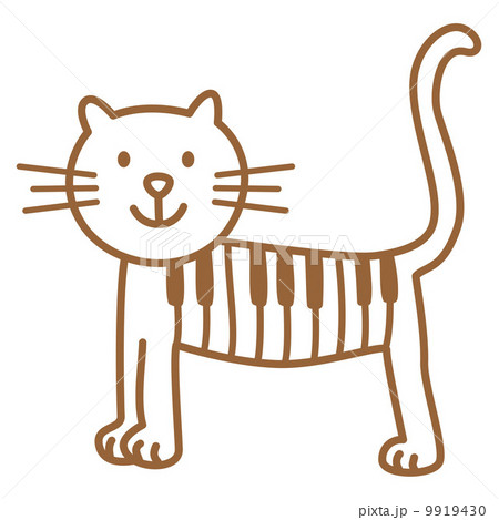 ピアノねこのイラスト素材