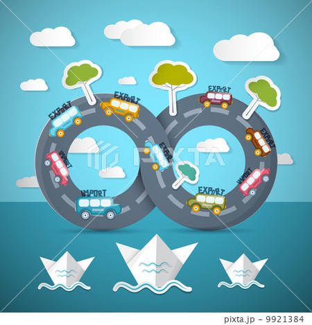 Infinity Road with Cars, Ocean, Bats, Clouds and Trees Infinity Road with Cars, Ocean, Bats, Clouds and Trees 9921384