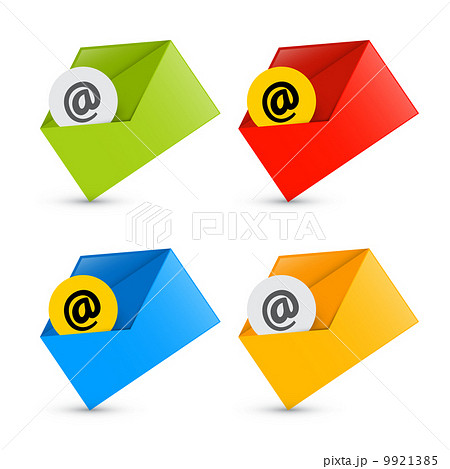 E-mail, Email Icons, Envelope Icons Set Isolated on White Background 9921385